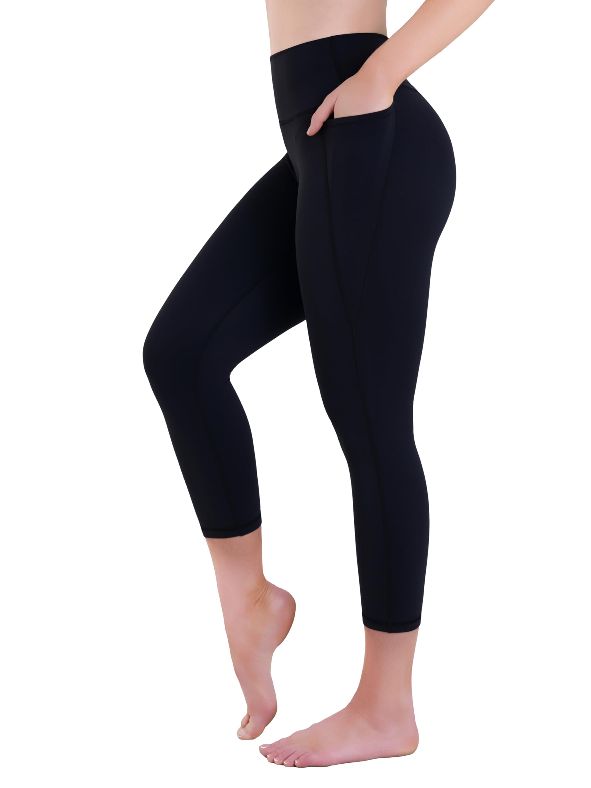Sustainable Butt Lifting Capri Leggings with Pockets for Women High Waisted No Front Seam Tummy Control Workout Yoga