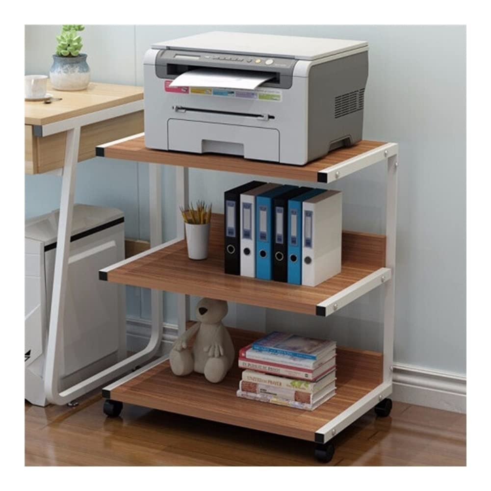 IEOWY Printer Stand with Storage, 3-Layer Metal Frame Multifunctional Shelf for Printers, Copiers, and Scanners - Floor-Standing Desktop Table
