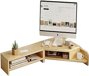 Amazon.com: Double Deck Monitor Riser,Cut Triangle Save Space Desktop ...