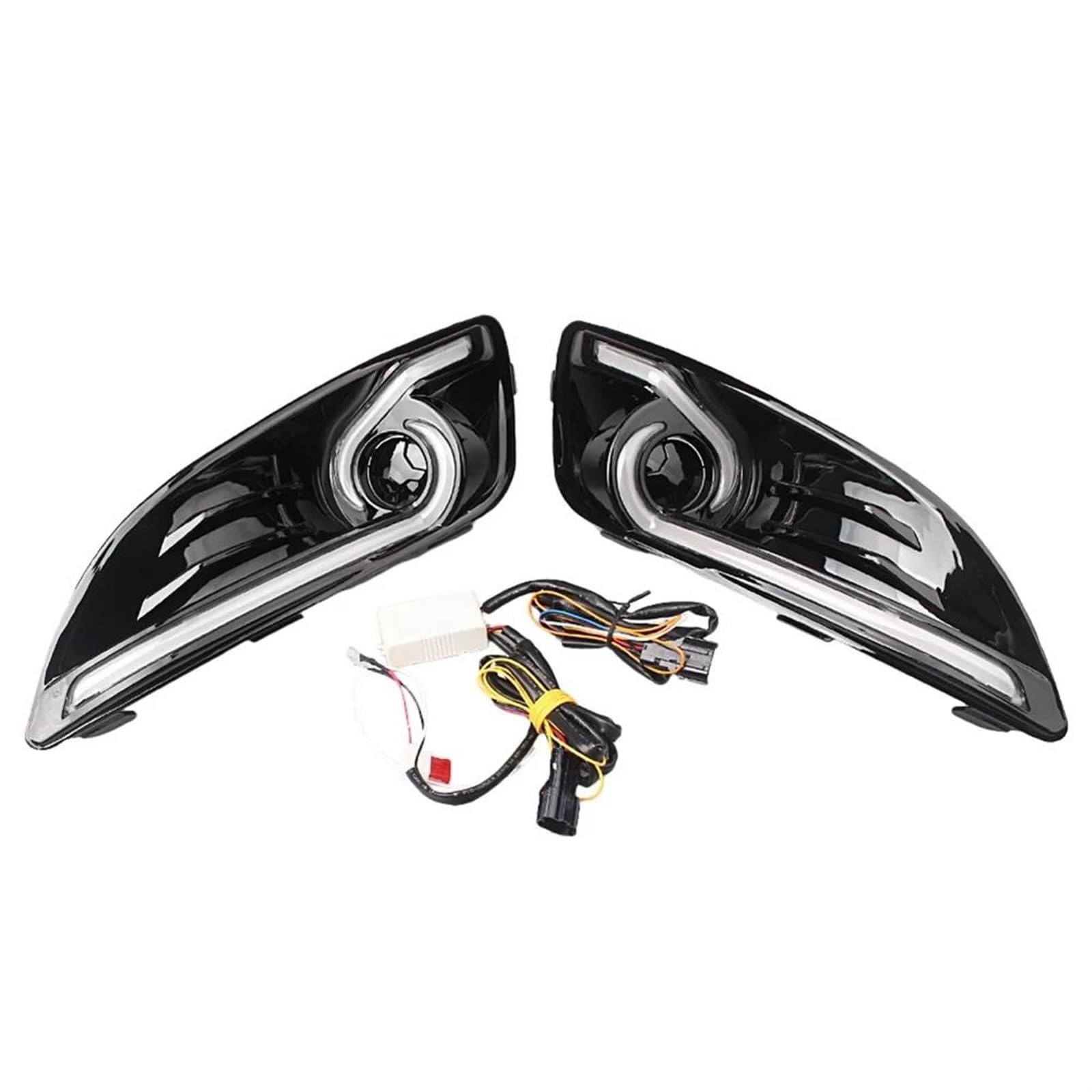 Luz Señal Giro Dinámica Para Ford Para Fiesta 2013 2014 2015 LED DRL Lámpara Circulación Diurna Para Automóvil Señales Giro Conjunto Luces Antiniebla