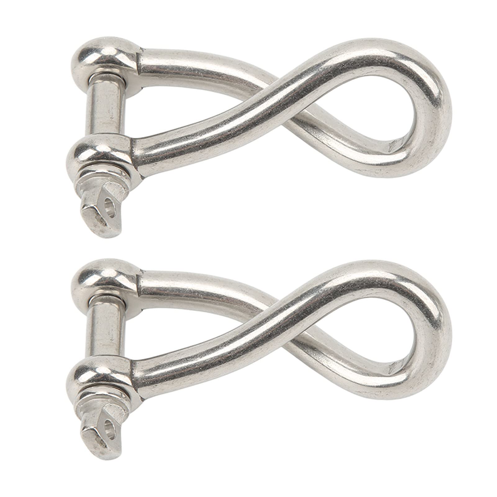QANYEGN 2pcs Marine Screw Pin Shackle, 316 Stainless Steel 10mm Screw Pin, Screw Pin Twist Shackle for Yacht Fishing Boat