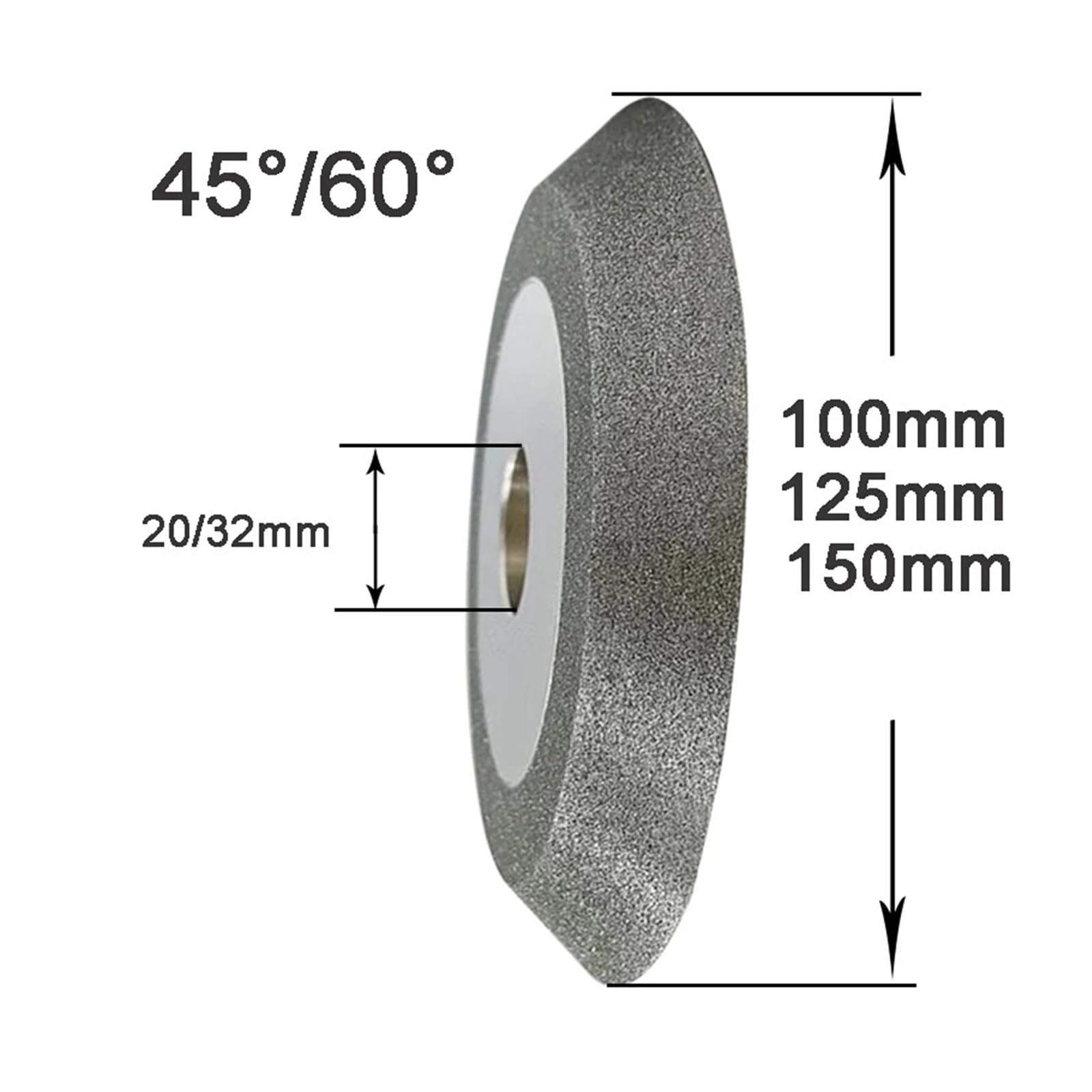 Mola diamantata da 4/5/6 pollici 100mm 125mm 150mm Tct Lama for sega Strumenti for affilare Mole(100mm. Arbor 20mm,100_60 DEGREE)