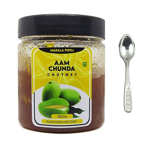 MASALA POTLI? Homemade Delicious and Tangy Natural Taste Mango Chhundo Pickle | Homemade Fresh Sweet & Sour Aam Chhunda | Khatti Meethi Chutney | Shredded Chatni 250 Gram