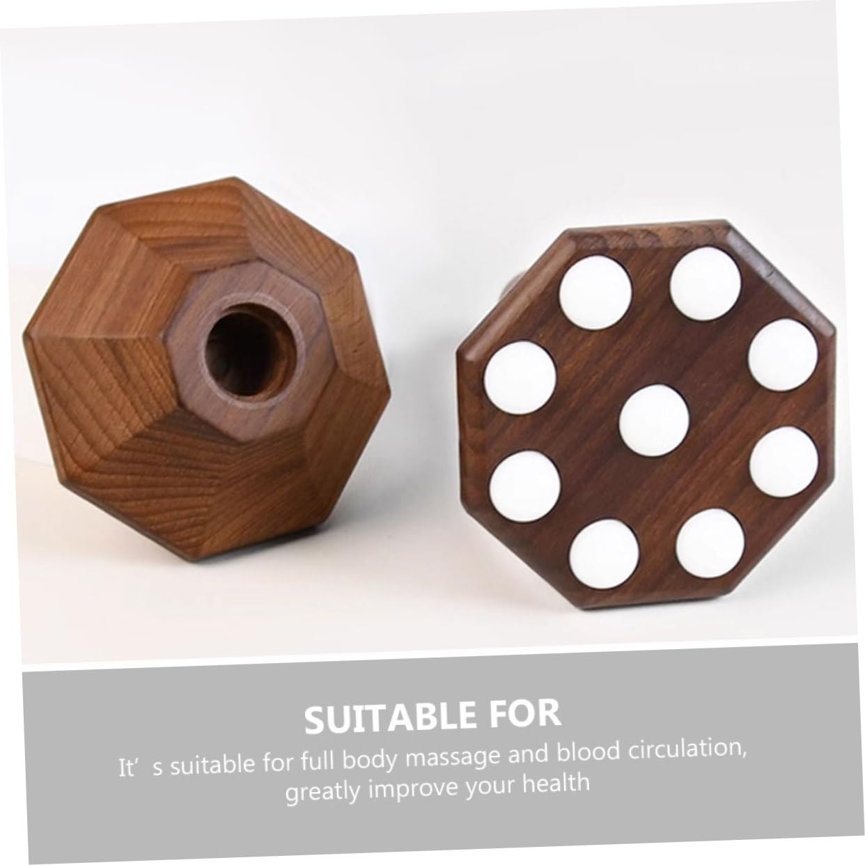Healvian 2 Piezas Masajeador De Bolas De Rodillos Dispositivo Cepillo Para El Cuerpo Rodillo De Masaje Masajeadores Herramienta De Masaje De Punto Gatillo Equipo Cara De Vapor Madera