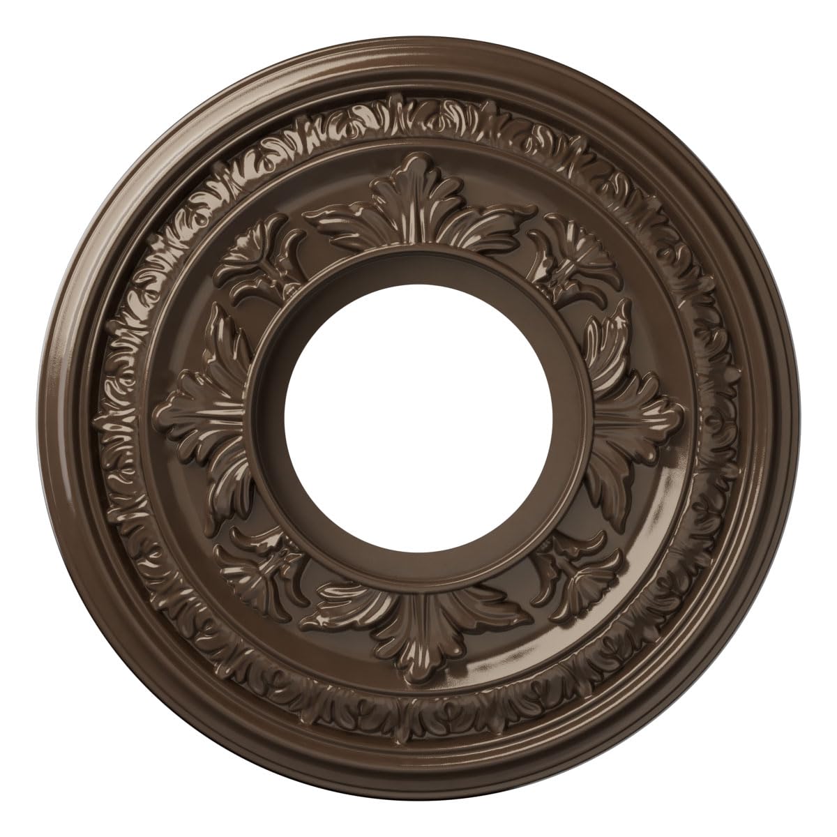 Ekena Millwork 10"OD x 3 1/2"ID x 3/4"P Baltimore Thermoformed PVC Ceiling Medallion (Fits Canopies up to 4 1/4"), Metallic Copper
