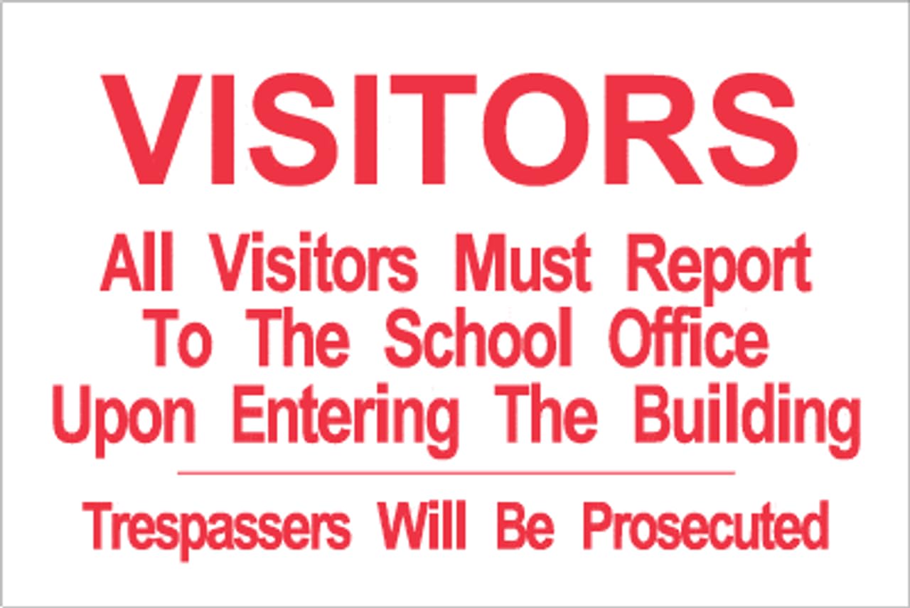 Tin sign vintage Visitors Must Report To The School Office School Plaque Poster for Bar Pub Beer Home Garage Man Cave Wall Decor 12x8 Inch