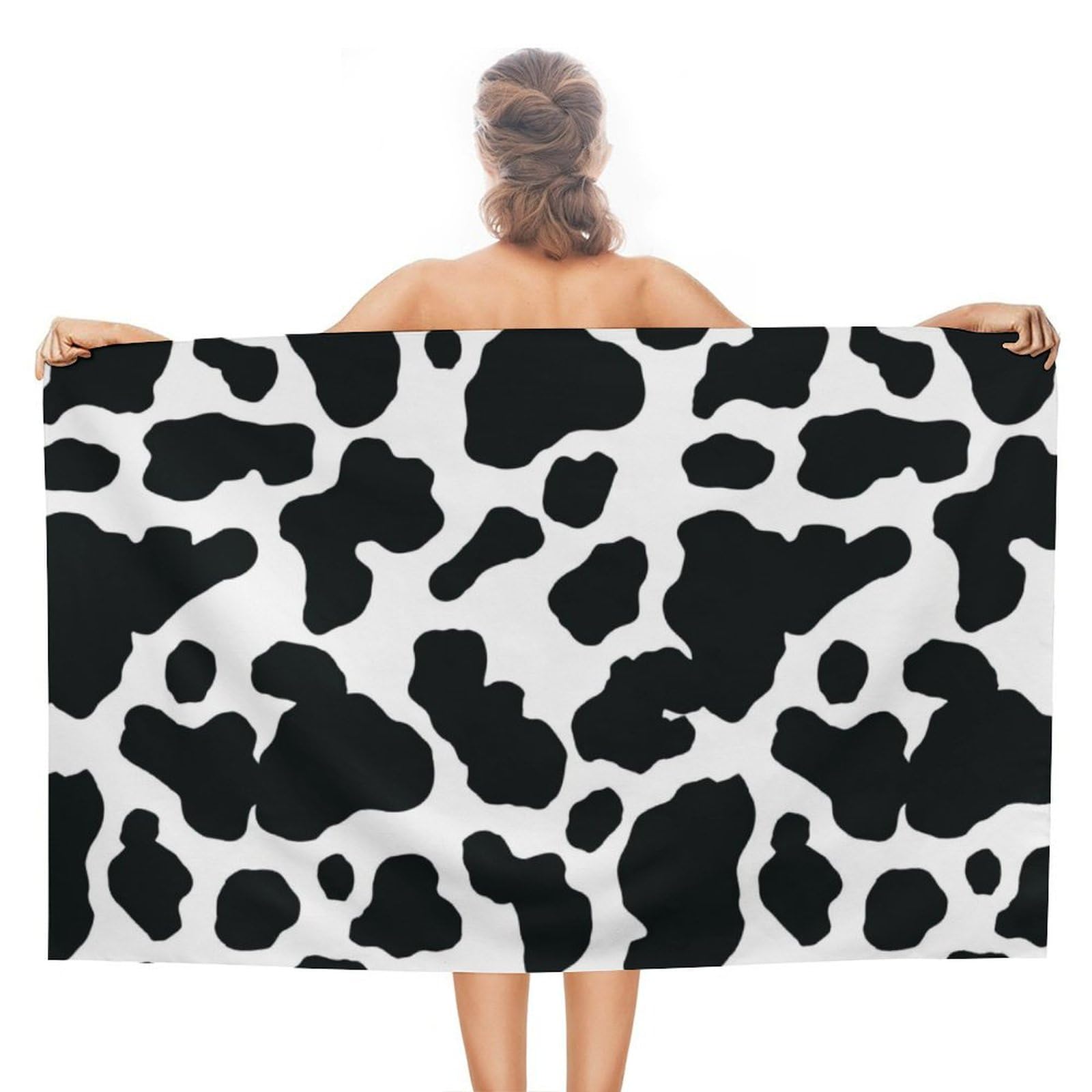 LEDFCVSU Beach Towel, Cow Bath Towel, Absorbent Towel for Swimming, Sports, Travel