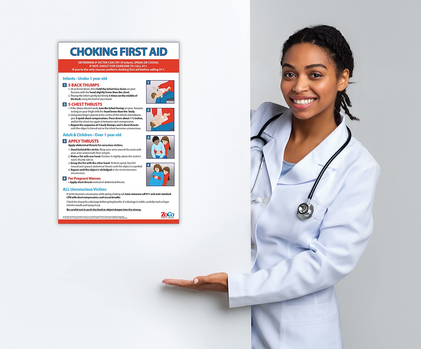 First Aid Choking Poster Choking Poster Laminated Choking Victim Poster Heimlich Maneuver