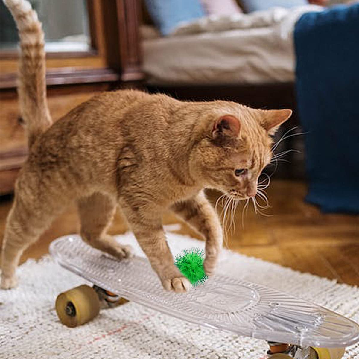 PET SHOW 20 Stück glitzernde Katzenbälle für Indoor-Katzen, 4,5 cm, verschiedene Farben, glitzernd, Kätzchenspielzeug, Bälle für Katzen