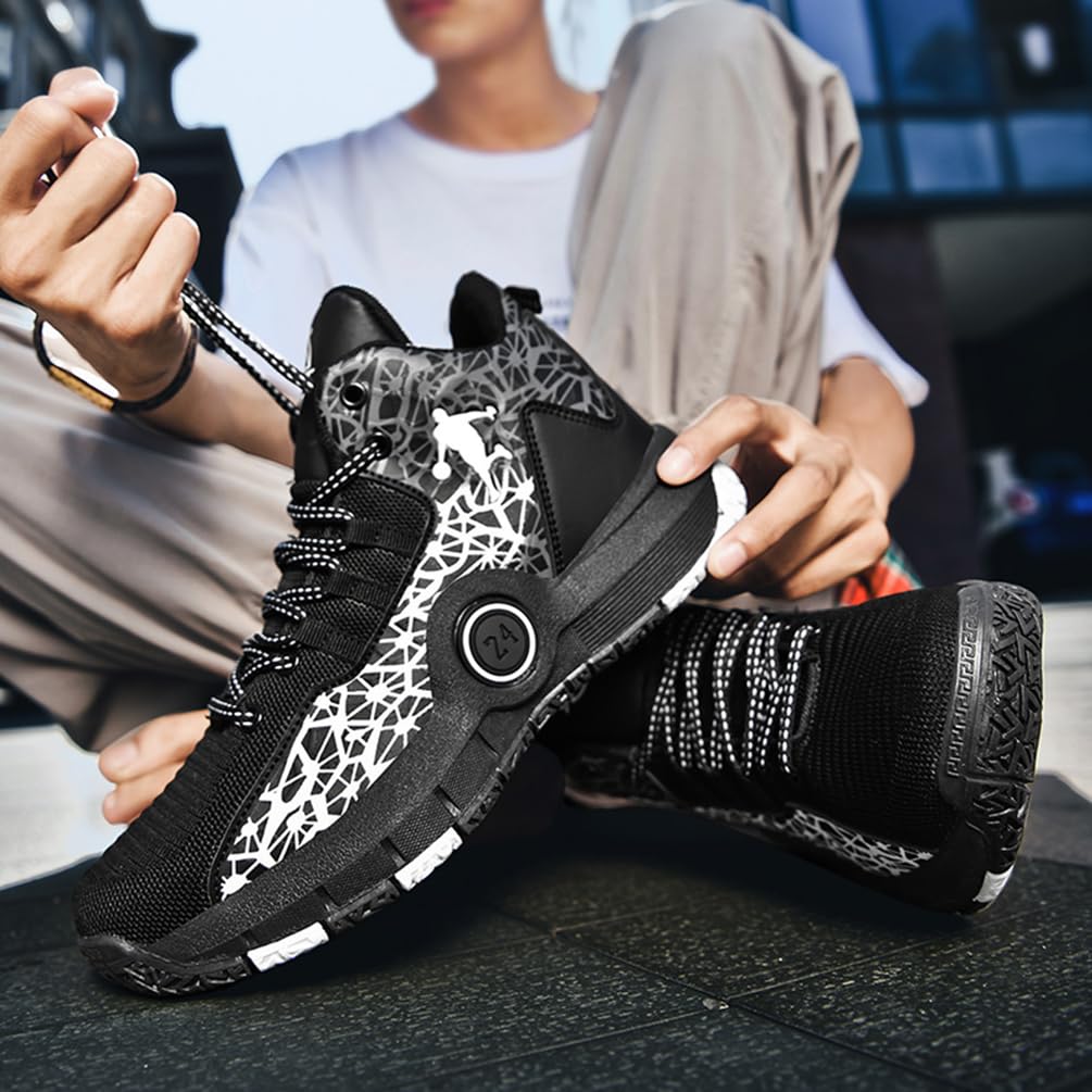 Zapatillas de Baloncesto para Niños Moda Calzado de Baloncesto para Niño Aire Libre Deportivas Fitness Antideslizantes para Correr Zapatos de Running (BBA-R13, 34EU)