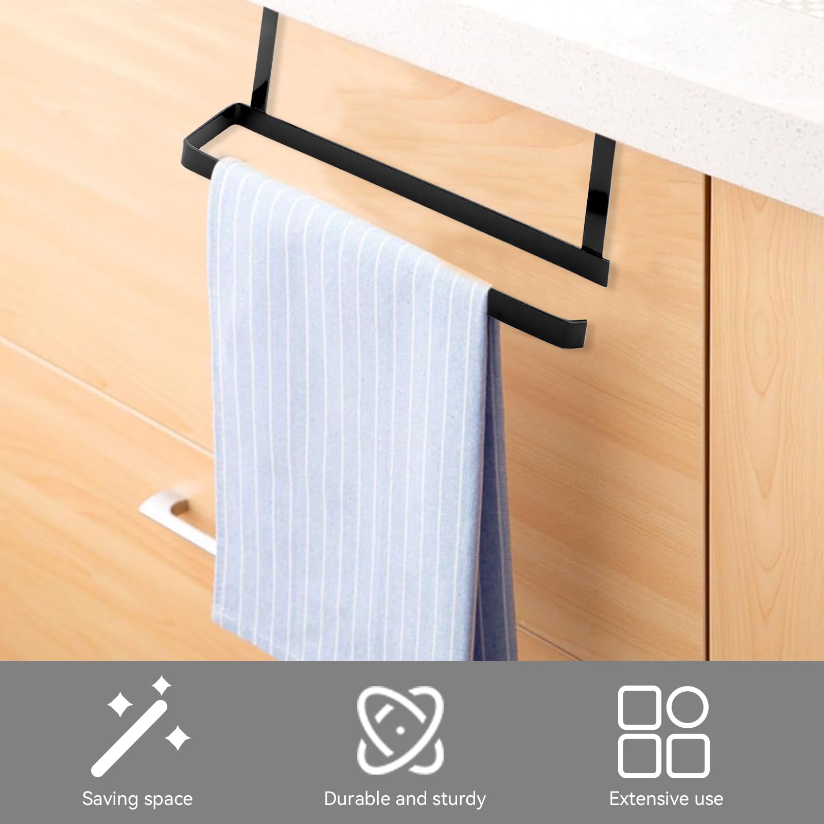 Hanging Paper Towel Holder, Iron Under Over Cabinet Paper Towel Holder Kitchen Paper Towel Rack for Kitchen Bathroom Rv, 23.5 * 12 * 7cm/9.25 * 4.72 * 2.76in(1PCS)