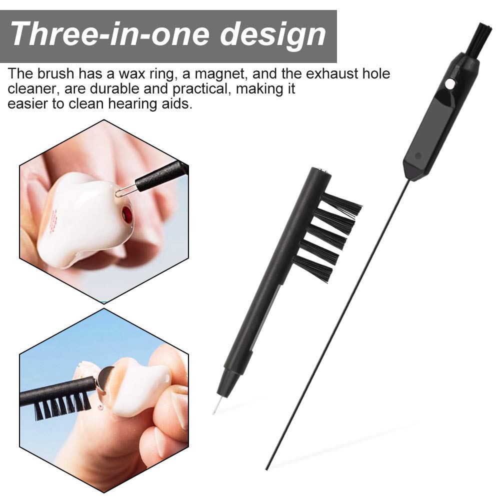 PERFETSELL 12 PCS Hearing Aid Cleaning Kits, Earpiece Earmold Vent Cleaner, Cleaning Brush with Wax Loop and Magnet - Image 3
