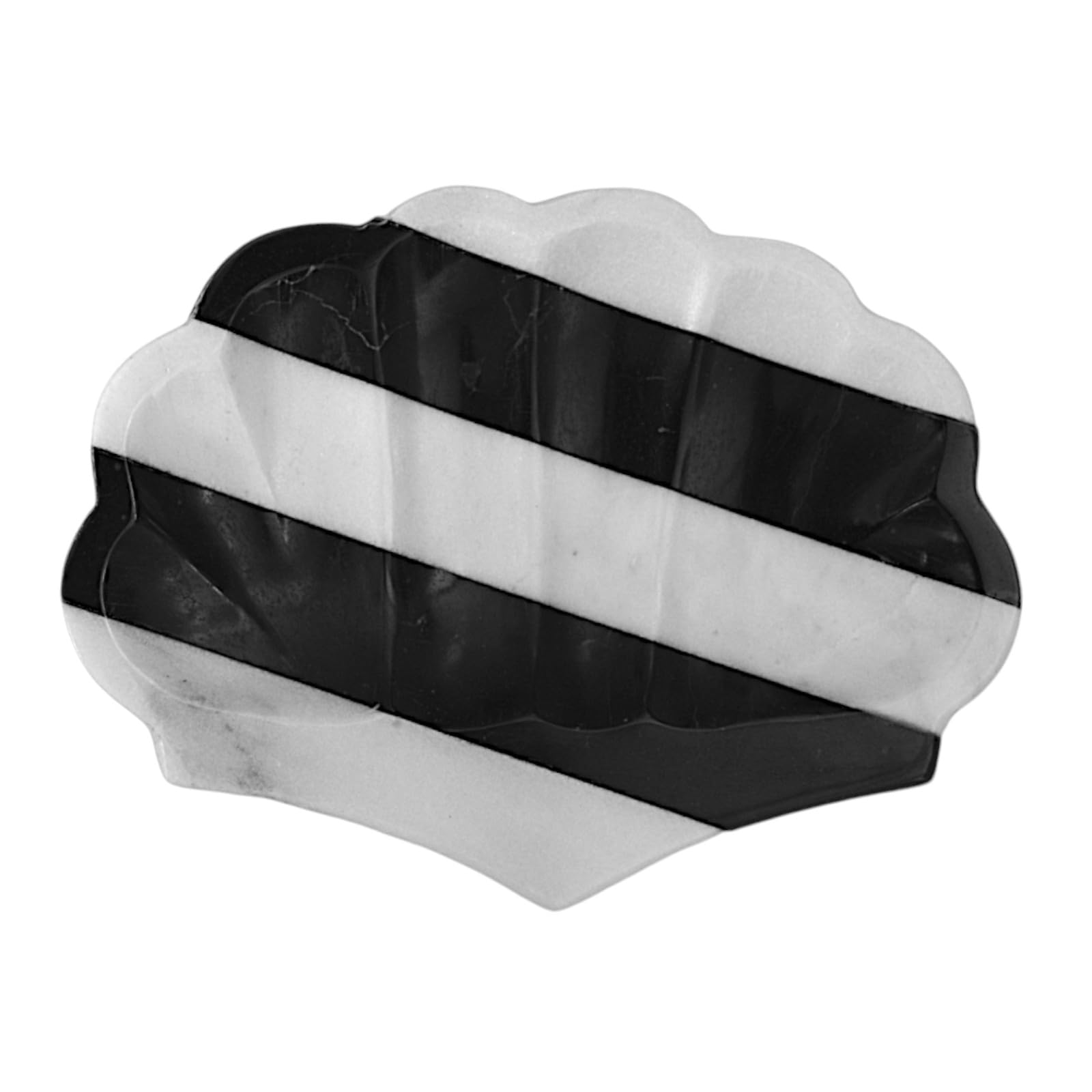 Cendrier en marbre blanc Carrare et noir ashtray home decor de 15 cm