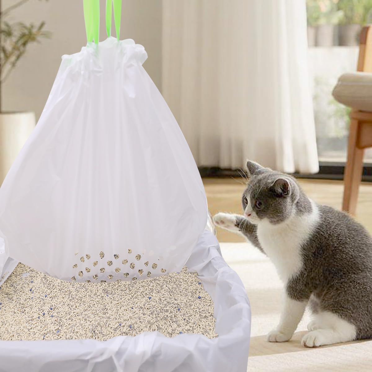 Pet Cat Litter Filter Bag, Cat Litter Cleaning Bags - Image 3