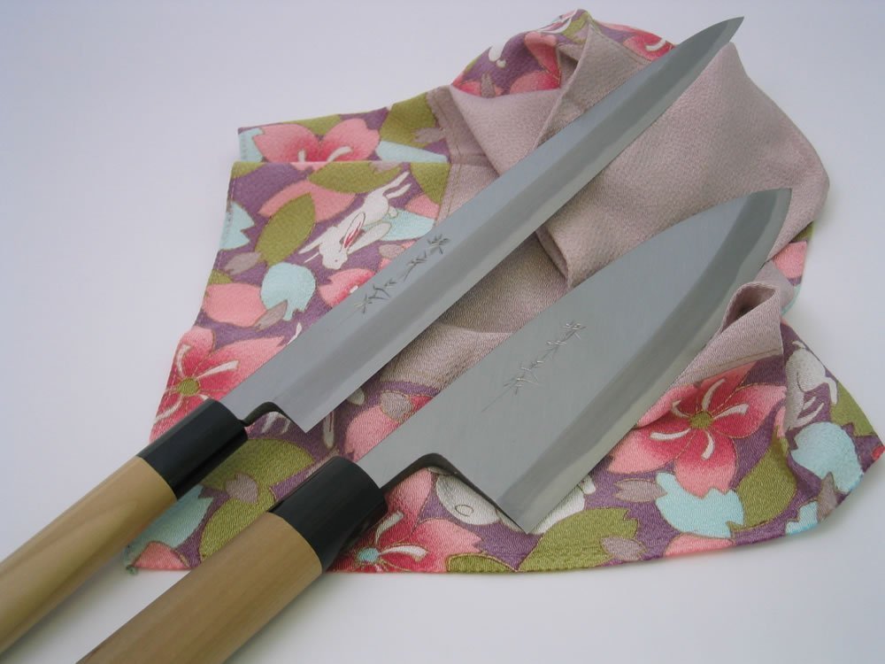 左 堺味正作 本霞 白鋼 柳刃 7寸 210mm 水牛八角