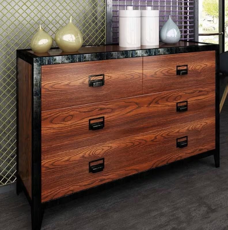 Image of WISDOM Wood Grain Contact Paper Peel and Stick Wallpaper Removable Wall Paper Decorative Cabinet 24x50 Inch,Caramel Wooden