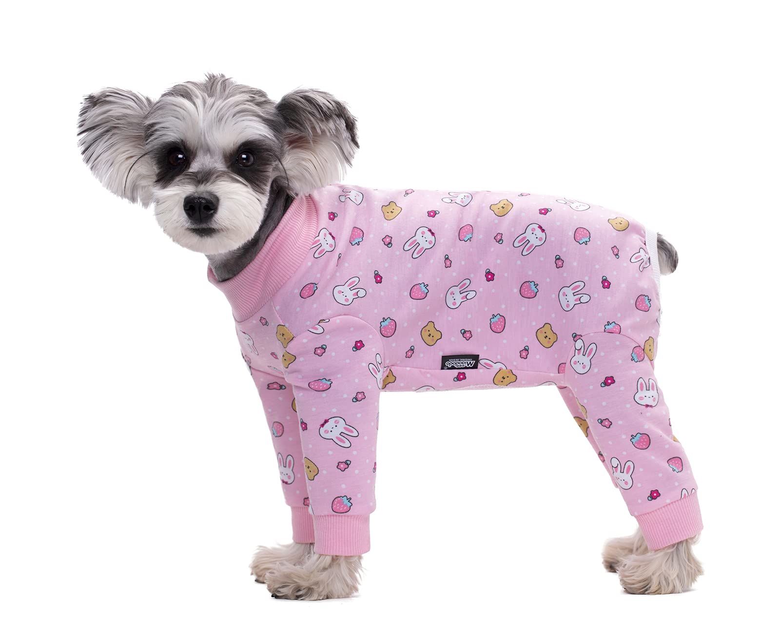Small Dog Clothes,Elastic Pet Onesie Protect Joints Anti-hair Anti Licking Dog Clothing,Wound Protection Puppy Pajamas Jumpsuit For Small Medium Dogs_XS(Pink Rabbits)