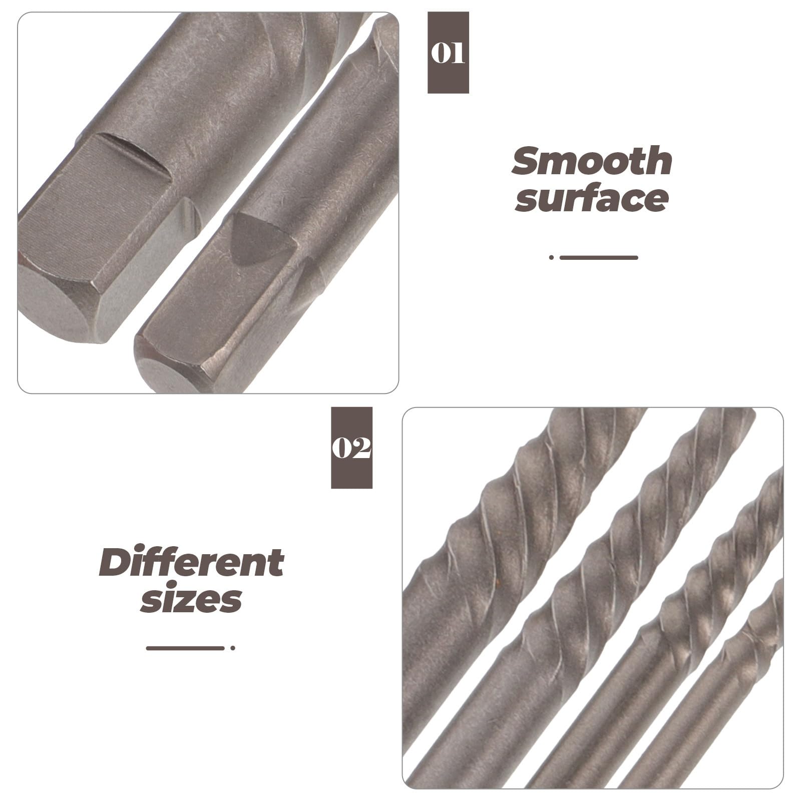 Estrattore per Viti Danneggiate Set per Facile Estrazione di Bulloni e Viti in Acciaio al Carbonio Plastica per Riparazioni Domestiche e Progetti Fai-da-te