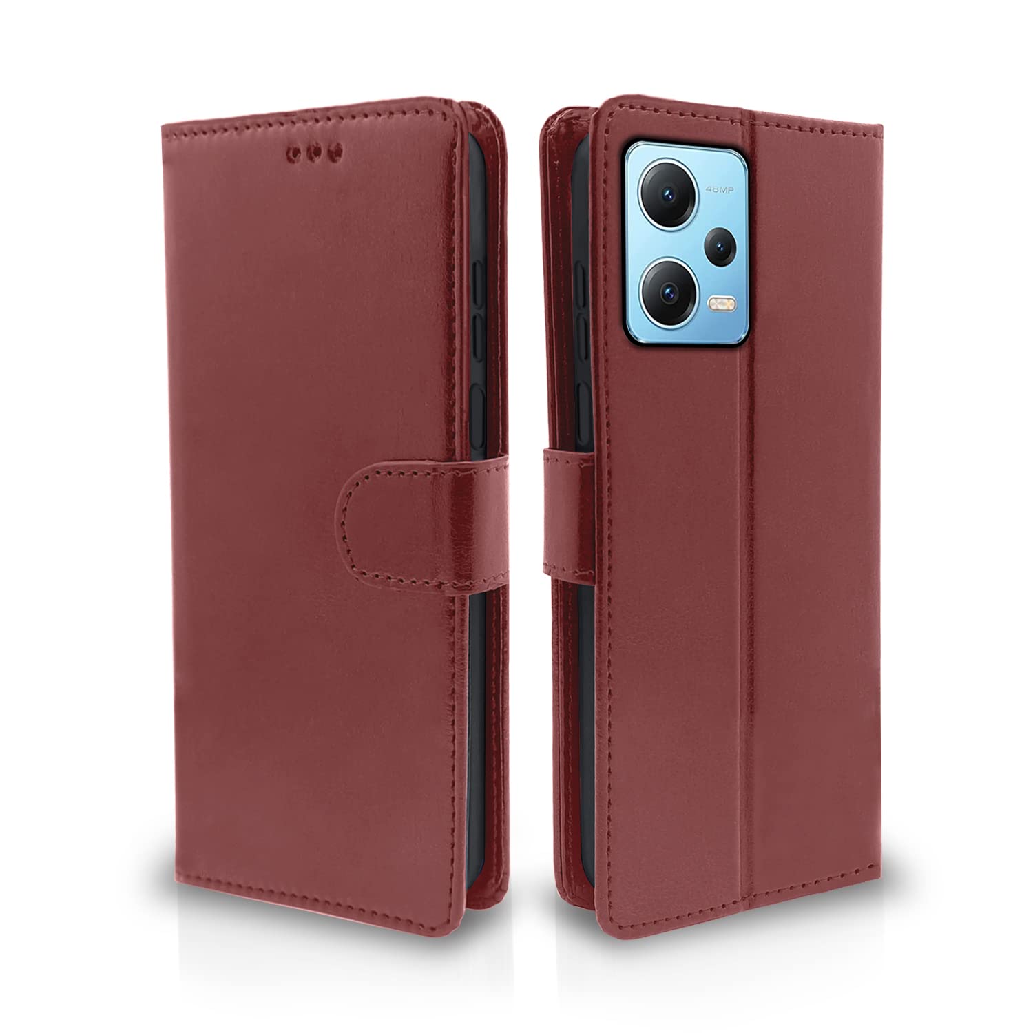 Pikkme Poco X5 5G / Redmi Note 12 5G Flip Cover Leather Finish | Inside TPU with Card Pockets | Wallet Stand and Shock Proof | Magnetic Closing | Complete Protection Flip Case (Brown) (B0BSLB7VQC) Amazon Price History, Amazon Price Tracker