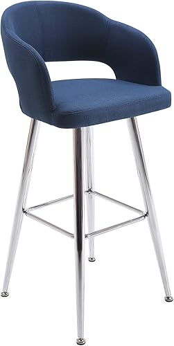 Vogue Furniture Direct Taburete de bar de tela, moderno taburete de bar de altura de mostrador con respaldo y brazos huecos, silla de bar de cuatro