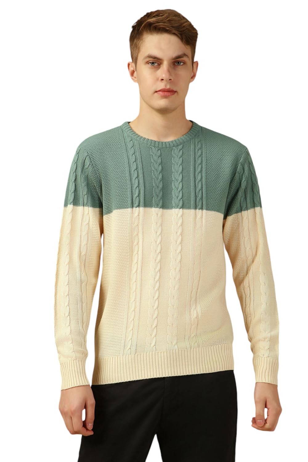 Dennis Lingo Men Multi Colorblock Slim Fit Full Sleeve Crew Pullover-picture-22