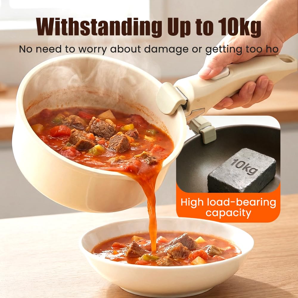 ComedyKing Générique Universal Removable Handle for Pans, Poignée Amovible Universelle Pour Poêles, Removable Handle, Detachable for Heat Resistant Saucepan (250°C) (noir) - 5