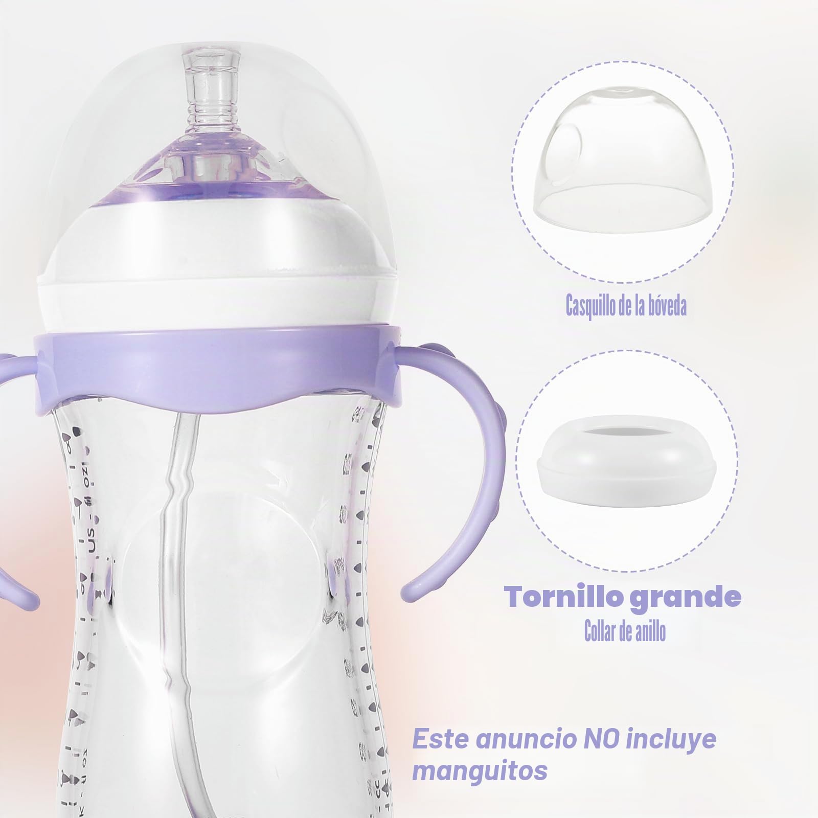 8 Piezas Anillos y Tapas para Biberones, que Incluyen 4 Tapas para Biberones y 4 Anillos de Rosca para Biberones Sin BPA Reemplazo de Tapas para Biberones Mam Compatible con Philips Avent