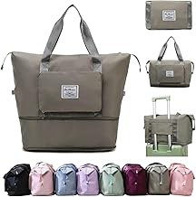KARDIFF Culture Foldable Duffle Bag for Travelling |Waterproof and Large Travel Bag for Women Luggage | Expandable & Multipurpose Large Capacity Weekender Carry Bag for Women Travel(Grey/Green)
