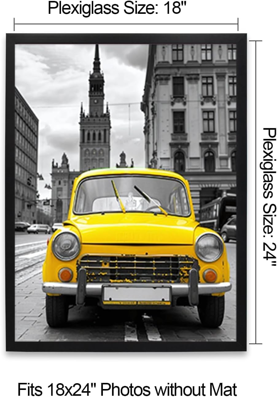 Boarding 18x24 Picture Frame,Display 18X24 Picture,Placard or Movie Pictures for Wall Hanging,Poster Frames for Vertical or Horizontal Décor for Home, Office,or Gift,Black,3 Pack