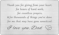 Vista 1 de FALOGIJE Tarjeta de felicitación grabada con texto en inglés "Thank You Dad I Love You", tarjeta de cumpleaños para papá, día del padre, Navidad