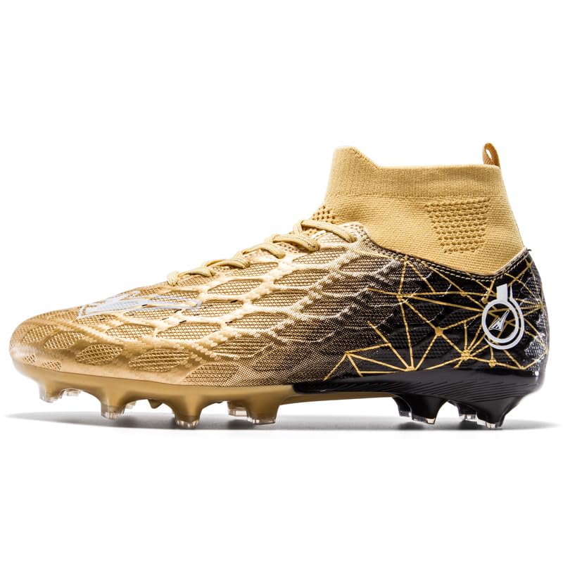 High Top Soccer Cleats, Professional Training Shoes, Purple Green Black Gradient, Mesh Polyester, Anti-Slip, Breathable, Outdoor Football Boots for Adult Men2