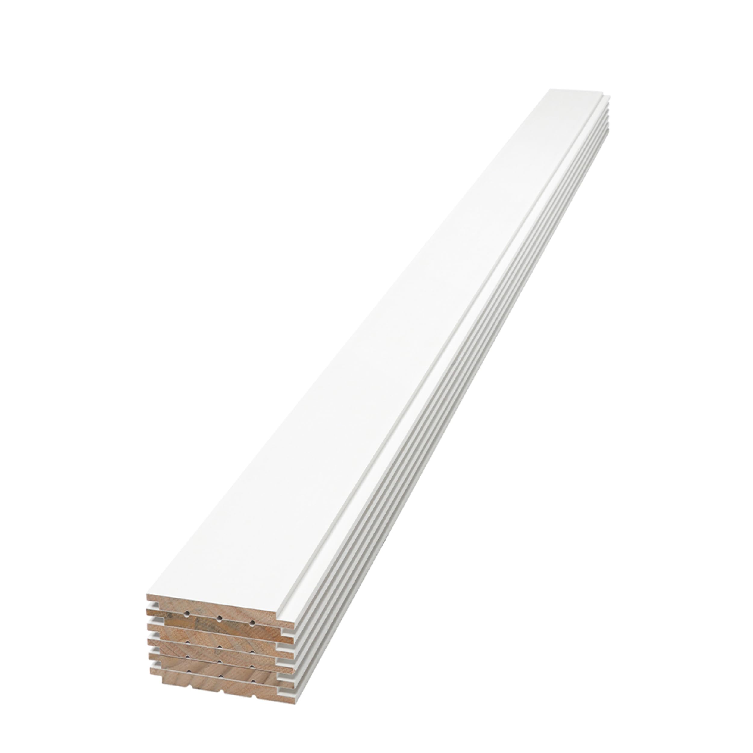 Bright White Wood Shiplap Paneling (Set of 6) - Image 1