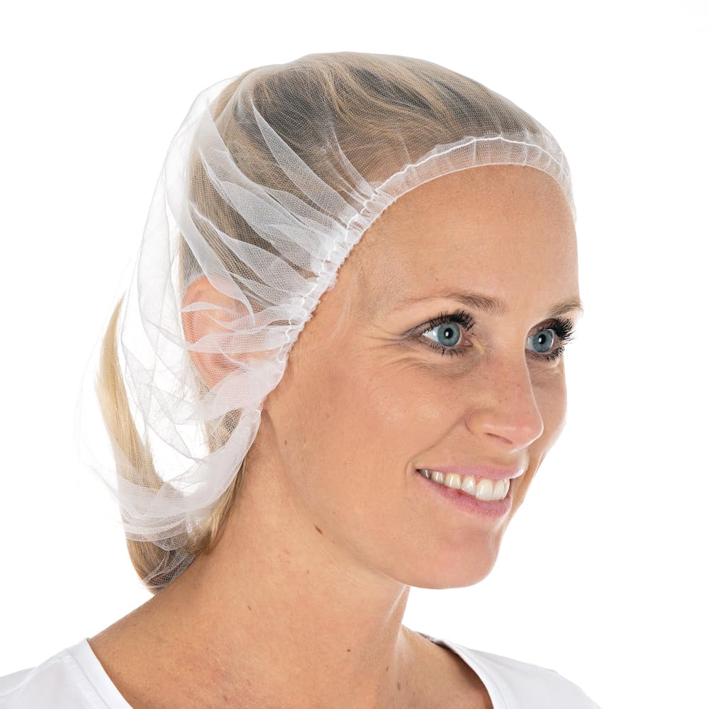 Franz Mensch 200 Stück Hygostar Baretthauben Micromesh Soft | Nylon, weiß, Einheitsgröße, Ø: 53cm, Karton, Baretthauben, OP Kopfhauben, Einweghauben