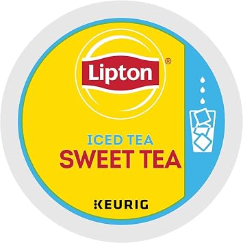 Lipton Sweet Iced Tea single serve capsules for Keurig K-Cup pod brewers, 22 Count