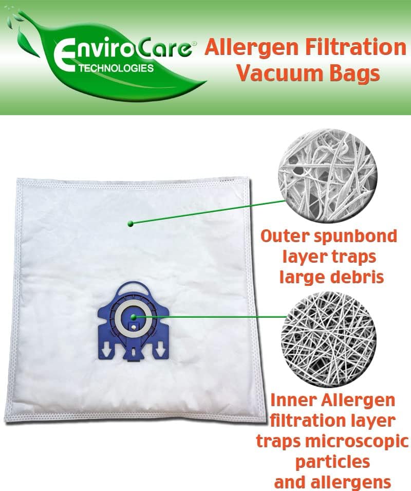 Miniatura 3 de EnviroCare Bolsas de repuesto para aspiradora de alérgenos hechas para adaptarse a recipientes 3D Miele AirClean estilo GN 5 unidades con 2 filtros