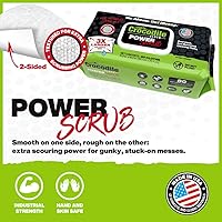 Vista 2 de Crocodile Cloth PowerSCRUB - Toallitas de limpieza – 80 paños de doble superficie (15 x 10 pulgadas), resistentes, húmedos, absorbentes
