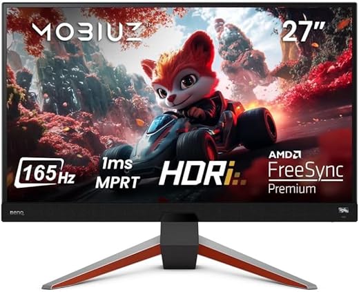 BenQ MOBIUZ EX2710Q QHD 27″(68cm) IPS Bezel-Less VESA DisplayHDR400 Gaming Monitor with Height Adjust-95% DCI-P3,165Hz,1ms MPRT,AMD FreeSync…