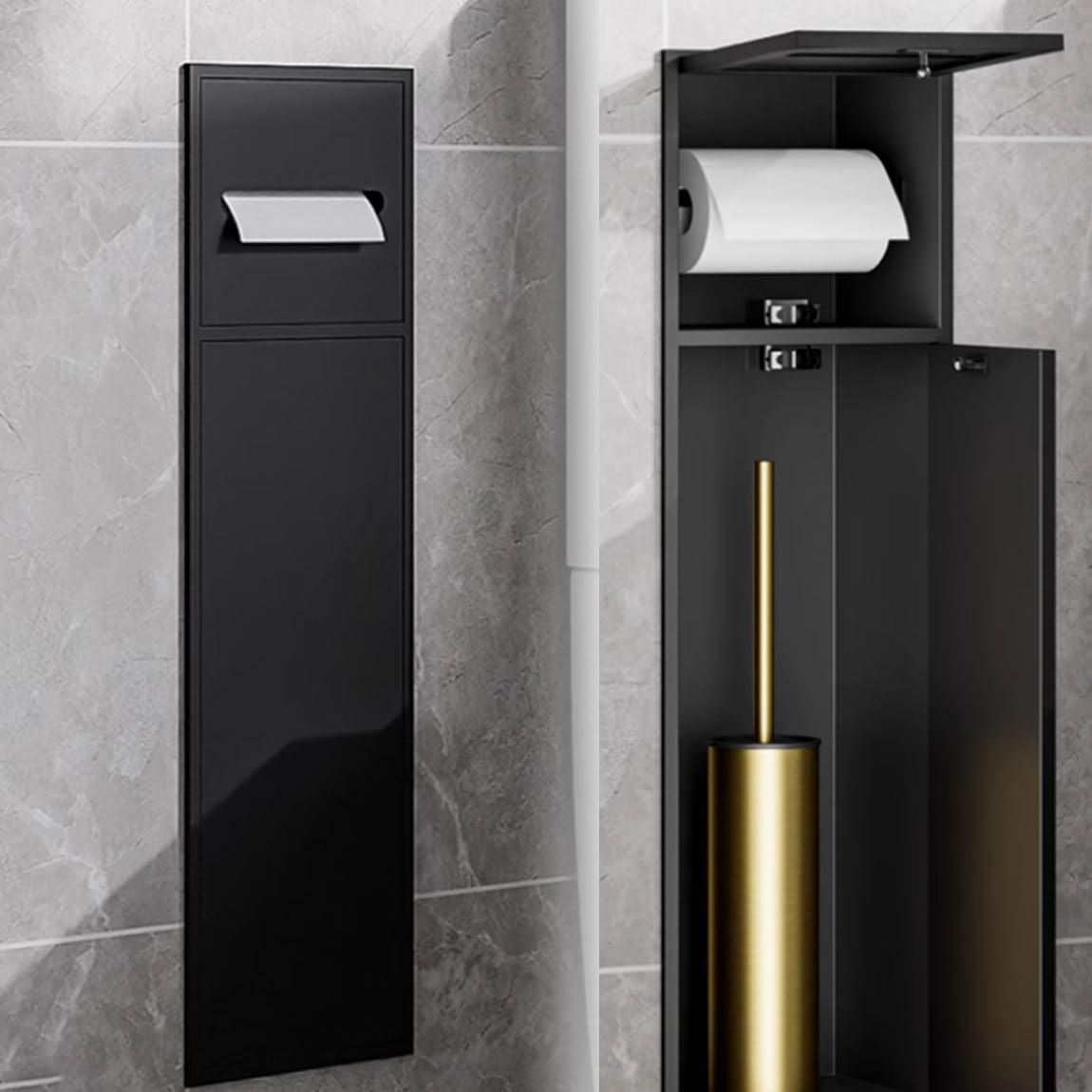Niche de douche en acier inoxydable pour rangement encastré de salle de bain design