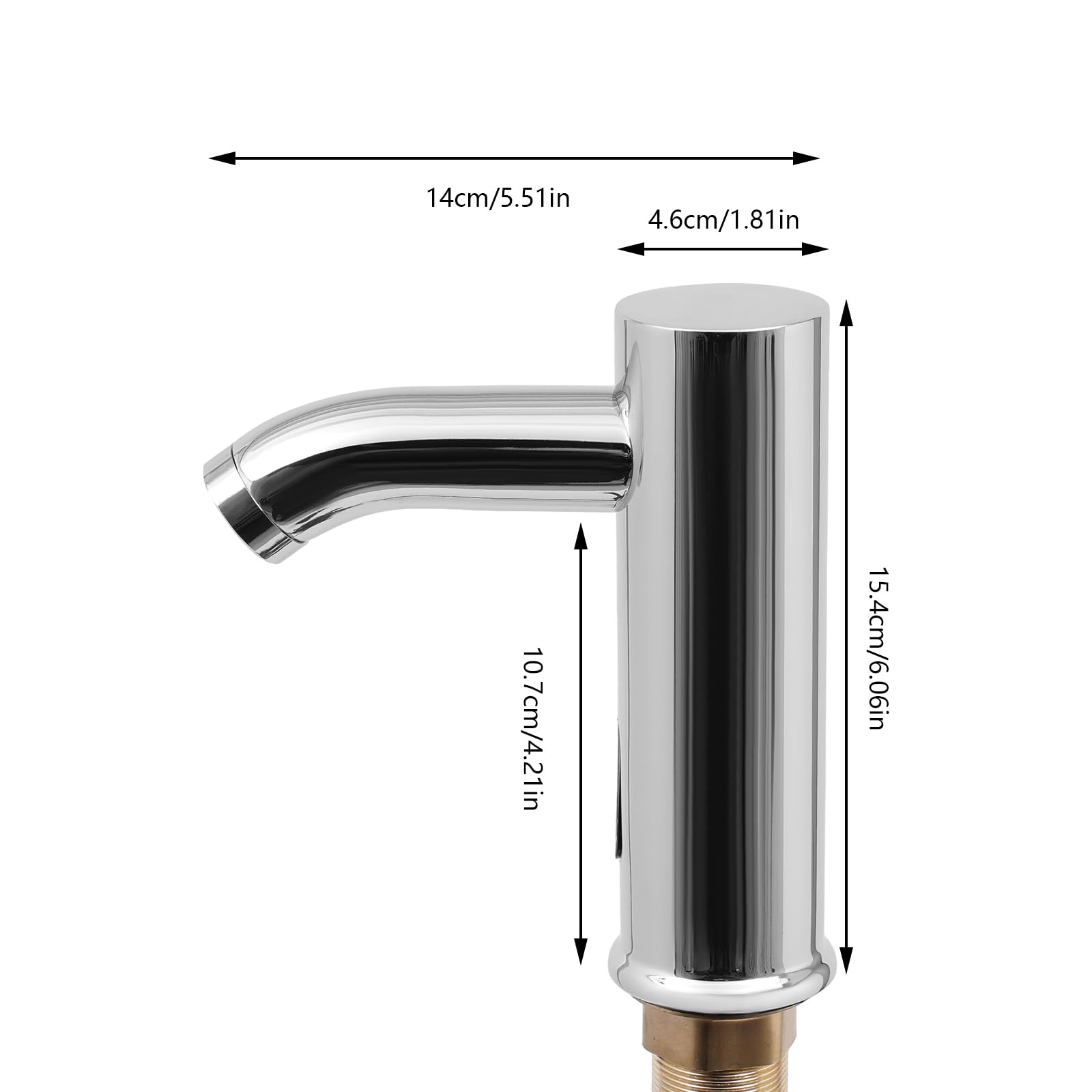 Rubinetto senza contatto,Rubinetto del sensore,Rubinetto automatico lavabo lavabo miscelatore argento,Tubi lunghi,Copertura decorativa,per case, ristoranti, centri commerciali
