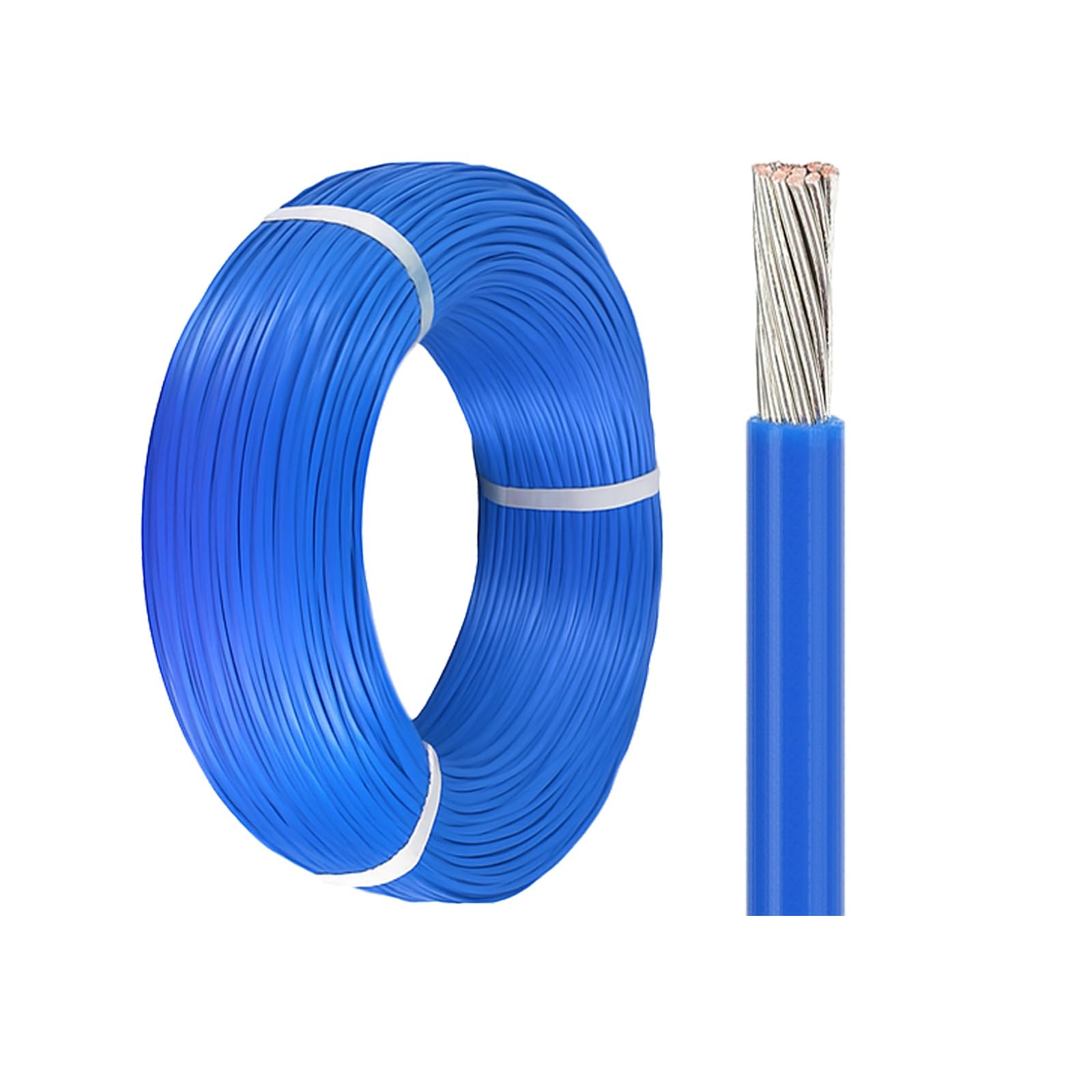 Alambre eléctrico de alta temperatura Calor, Cable electrónico de un solo núcleo aislado 26-18AWG UL1332 FEP 300V 200°C Multicolor(25ft,22AWG)