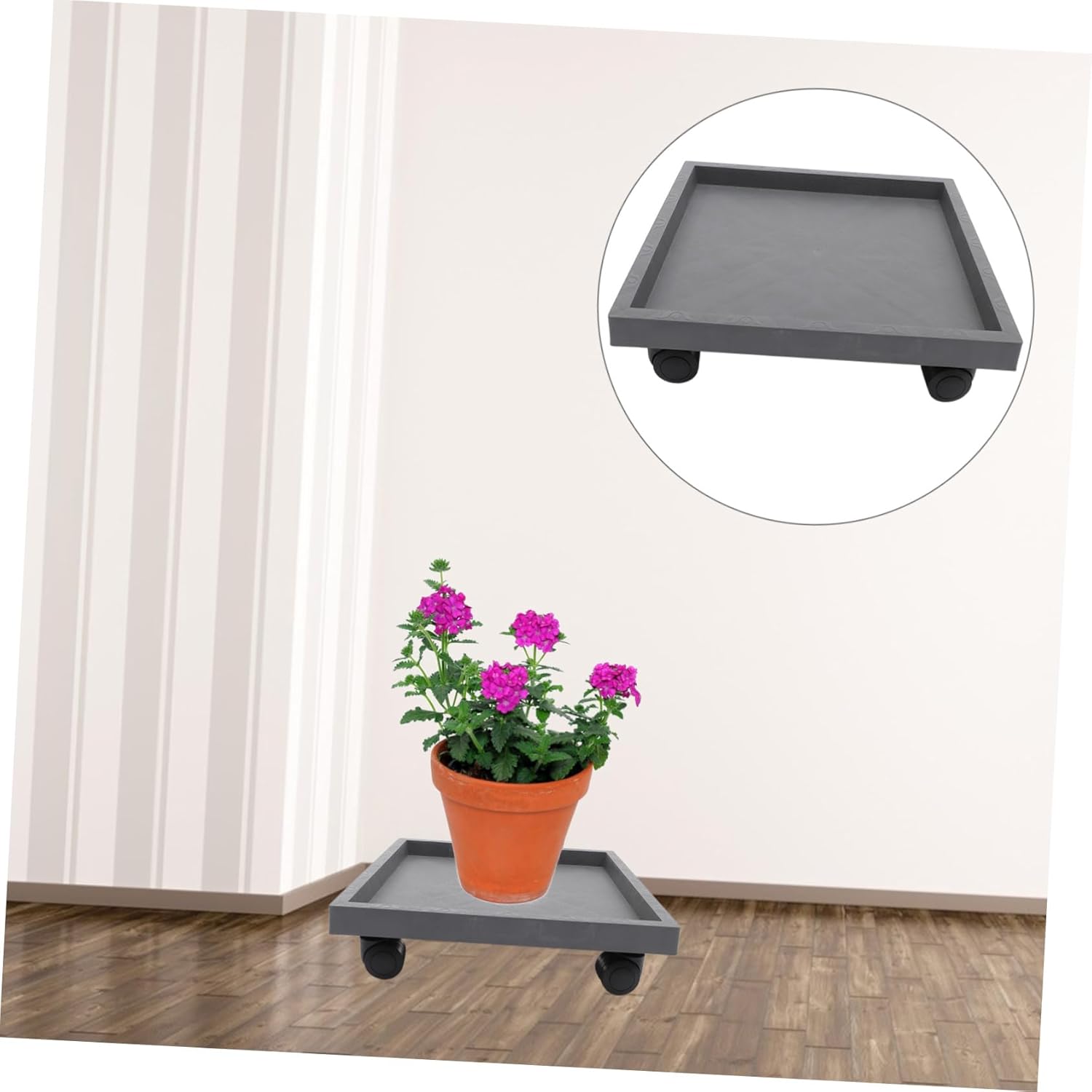 BESTonZON 1Pc Moveable Flowerpot Tray with Wheels Heavy Duty Base Durable Plant Pot Holder for Use for Room Garden Balcony and Patio