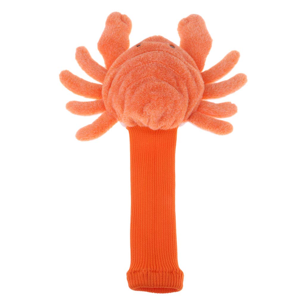 P Prettyia Creative Orange Crab Golf Head Covers 460CC Driver Wood Clubs Headcovers Sets Plush Cloth
