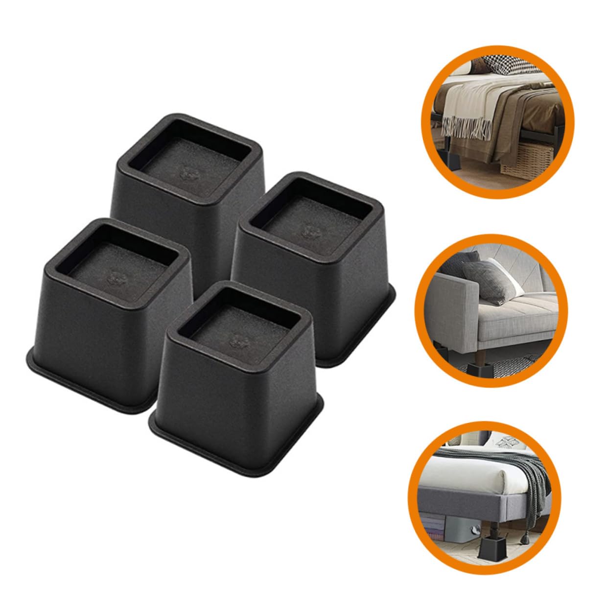 Luxshiny 4pcs Furniture Risers for Sofa Couch Bed and Desk Heavy Duty Riser Elevators for Increased Height Easy Installation Material for Stability and Convenience