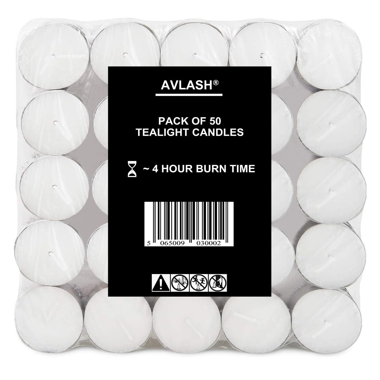 Avlash ® Pack of 50-4 Hour Burning Time Unscented Tea Lights, Great for Centrepieces, Weddings, Christmas, Spa, Dining Table and Home Décor