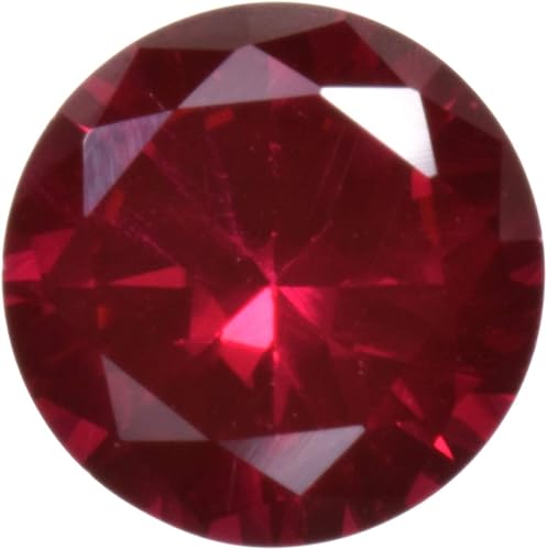Rubí sintético redondo de 0.276 in sin establecer gema suelta laboratorio corindón, rubí