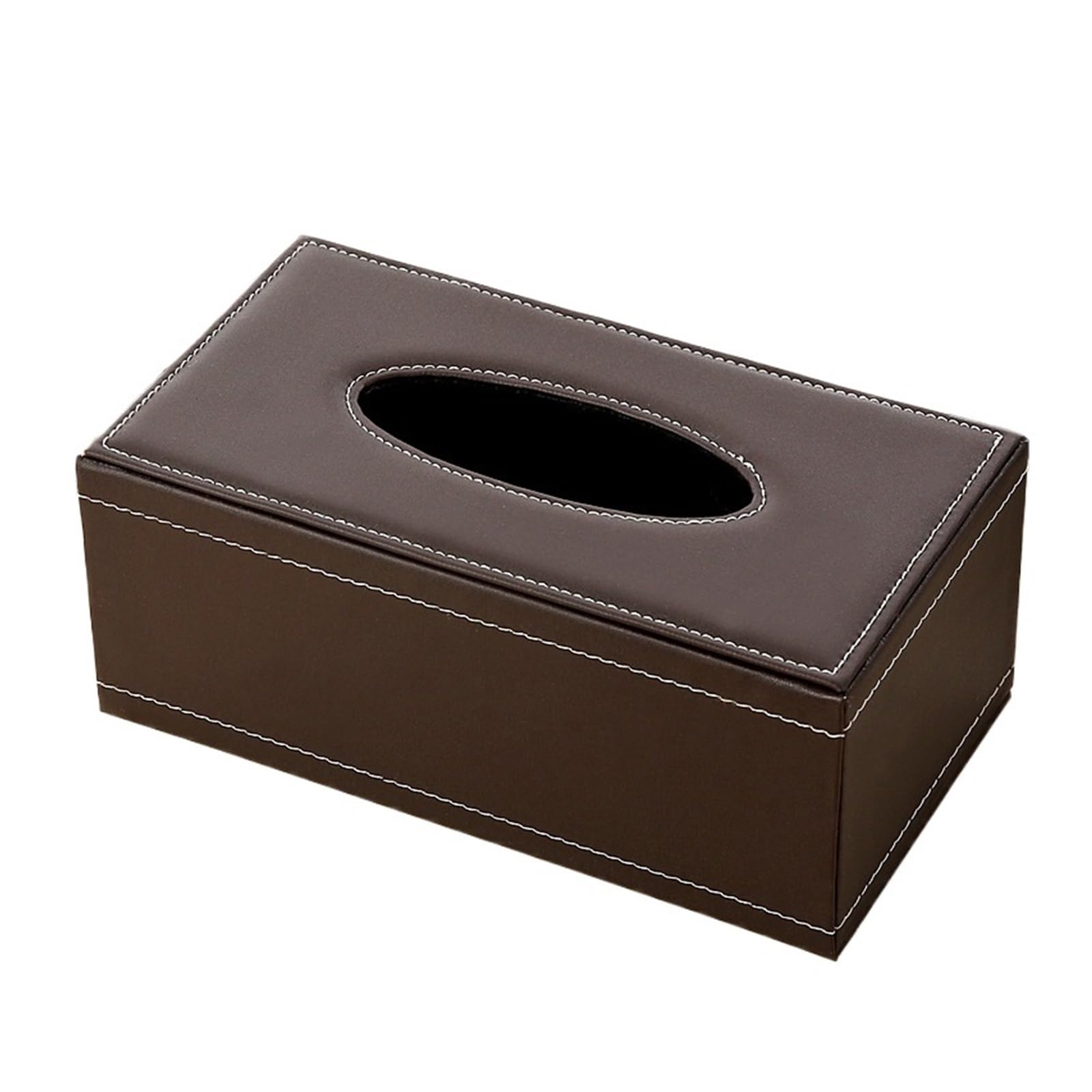 Tissue Box Leather Paper Drawer, Living Room, Household Tissue Box, Creative PU Napkin Paper Box, Car Mounted Tissue Paper Box(Brown)