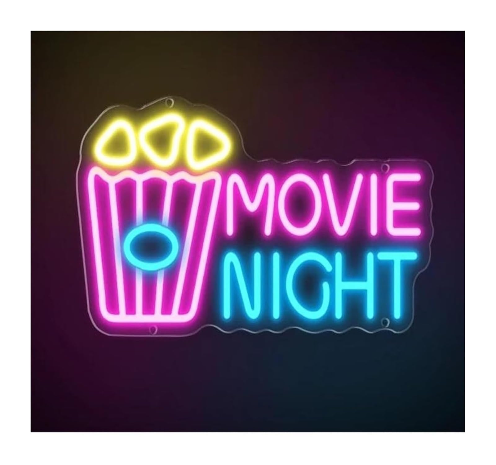 Wexxaii neon Light Sign Neon Light Decoration Movie Night for neon LED Cinema Party Restaurant for Cafe Tavern Club Room Wall
