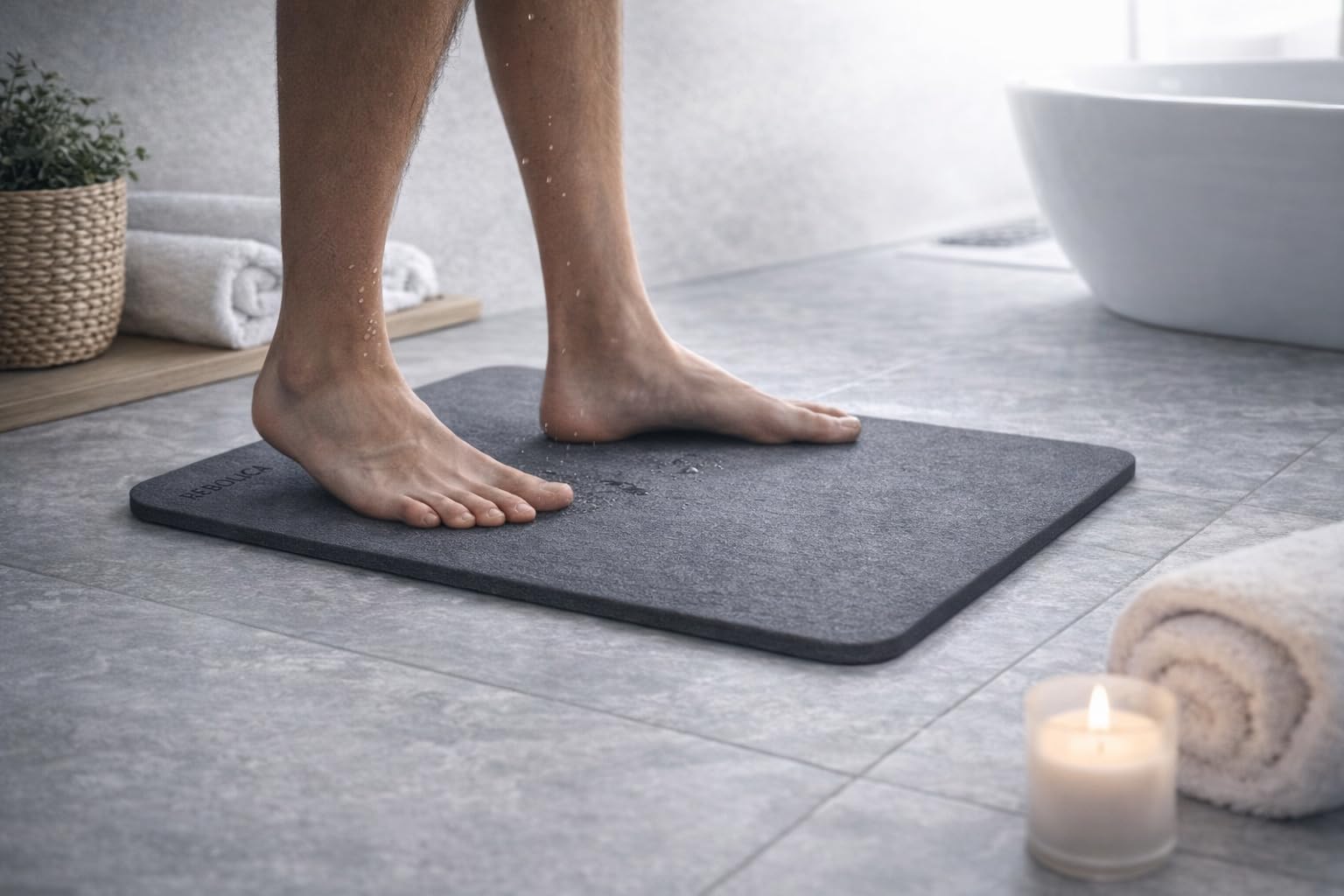 Tapis diatomite de salle de bain (gris anthracite)