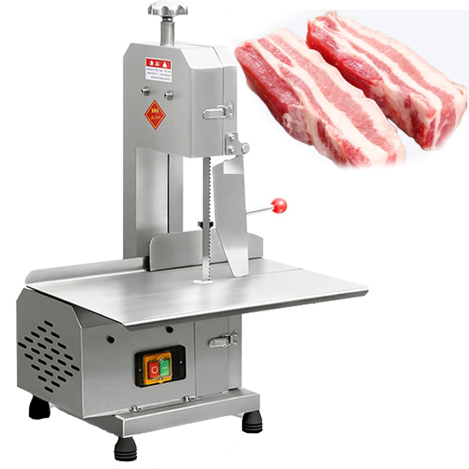 ZenHailure Heavy Duty Electric Bone Saw Cutter,Commercial Butchering Bandsaw Machine,Durable Stainless Steel Structure,Perfect for Restaurant,Kitchen and Butcher Shop Daily Meat Processing Work
