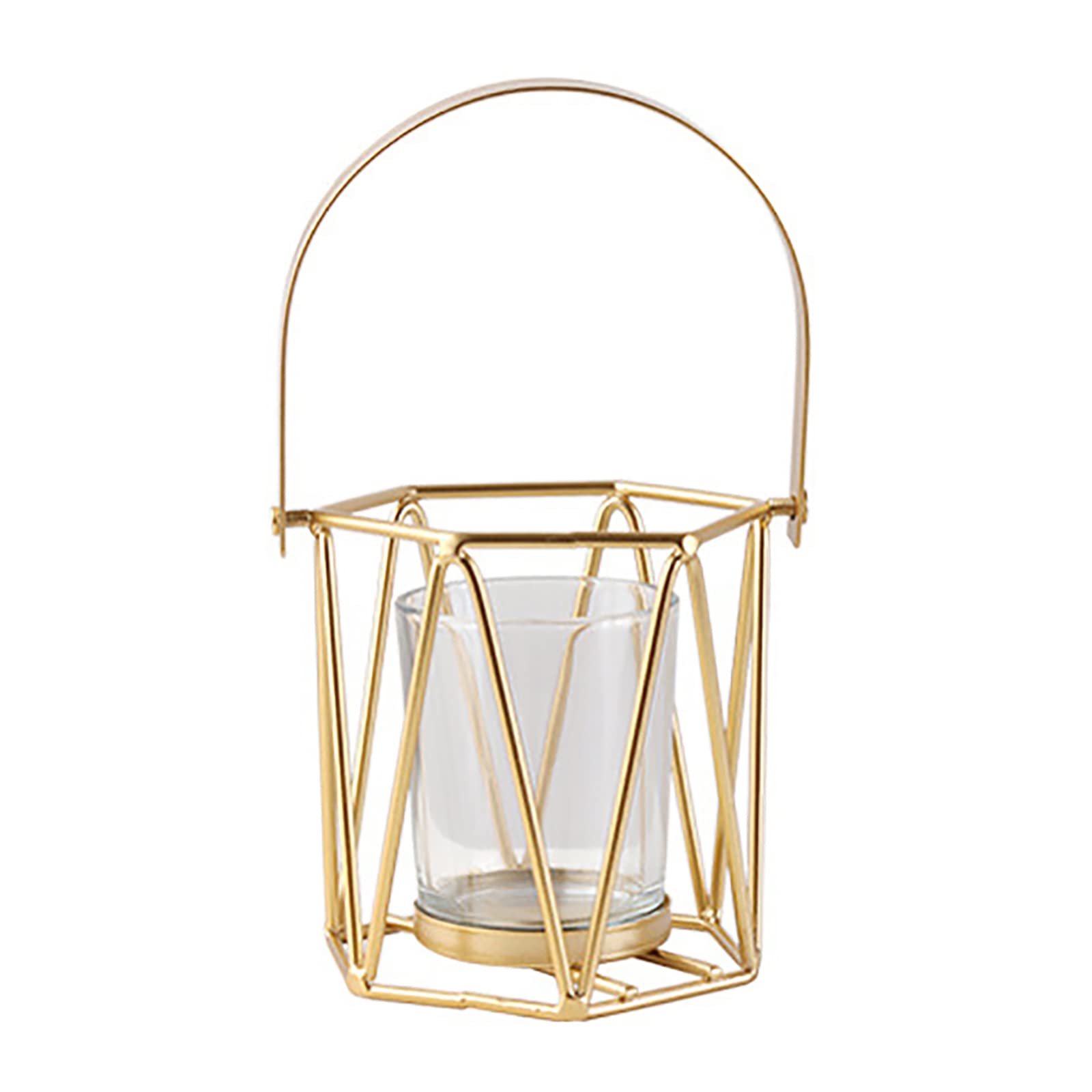 Decorative Lanterns,Tea Light Candle Holders Gold Holder,Geometric Dini